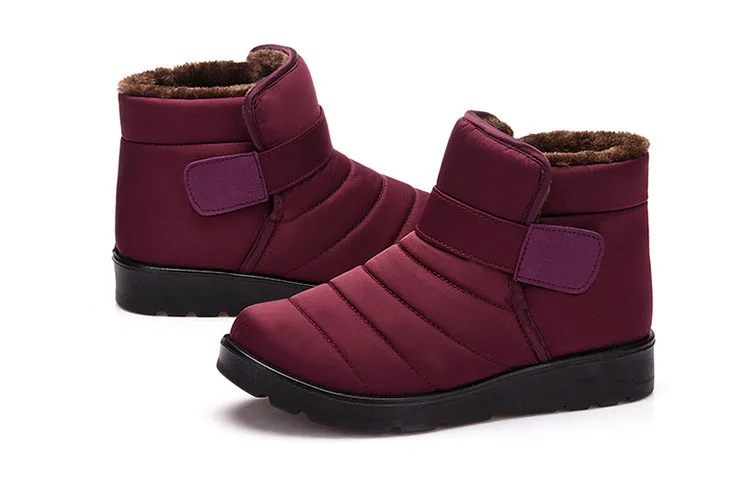 Новинка года; женские зимние ботинки; водонепроницаемые зимние ботинки; женская обувь; однотонная обувь; женские теплые плюшевые зимние ботинки; большие размеры; botas mujer