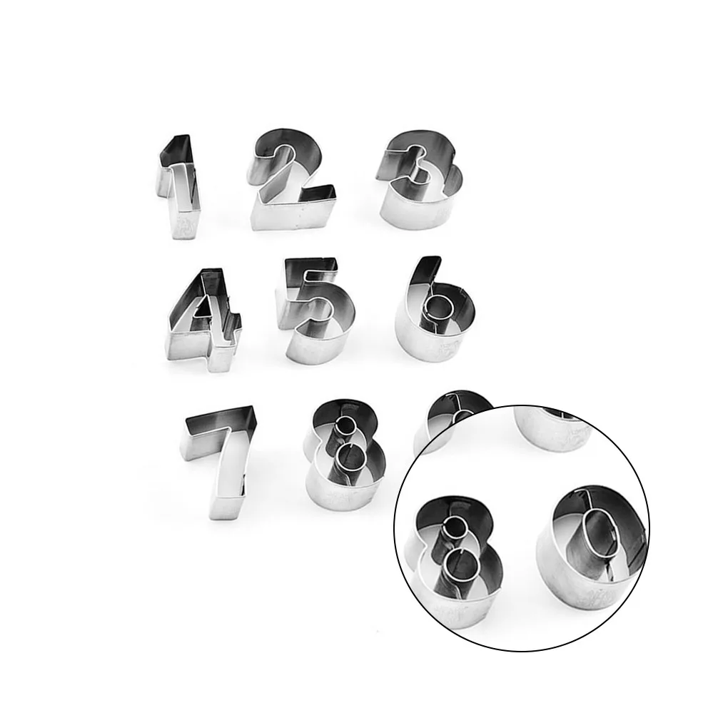 9/26pcs Stainless Steel Alphabet Letter Cookie Cutters Mold Biscuit Number Cutter Set Cake Decorating Moulds Fondant Cutter Set