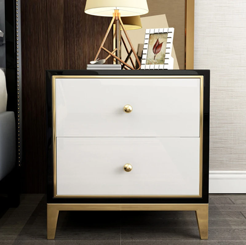 Белый черный Современный Железный литой золотой тумбочка кофе диван конец прикроватный столик мебель для дома постельный шкаф спальня