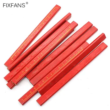 

FIXFANS 10Pcs 175mm Flat Carpenter Pencils Graphite Core with Ruler Printed on Pencil for Woodworking Marking Professional Use
