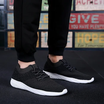 

Men Vulcanize Shoes Sneakers Breathable Men Casual Shoes No-slip 2019 Male Air Mesh Lace Up Men Shoes Tenis New