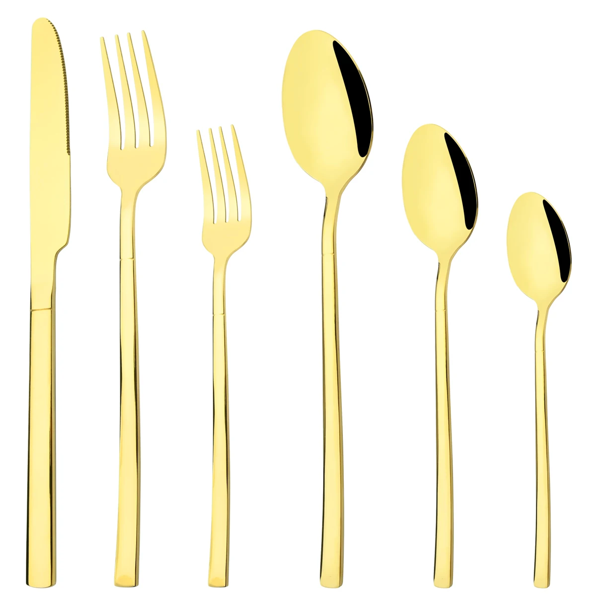 Stainless Steel Cutlery Set Gold Cutlery Set Western Stainless Steel Dinnerware Polish Knife Dessert Fork Spoon