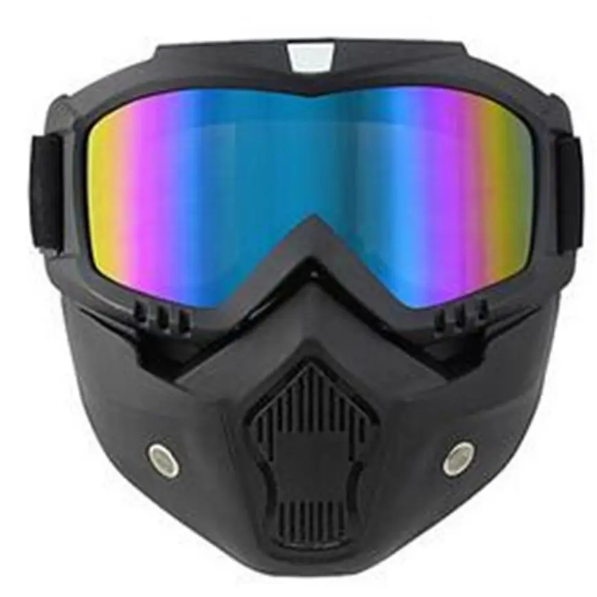 Road Riding UV Motorbike Glasses Motorcycle Goggles Mask Detachable Vintage Open Face Helmet Mask Detachable Sunglasses Protect Padding Ski Motocross Goggles Harley Helmet Sunglasses 