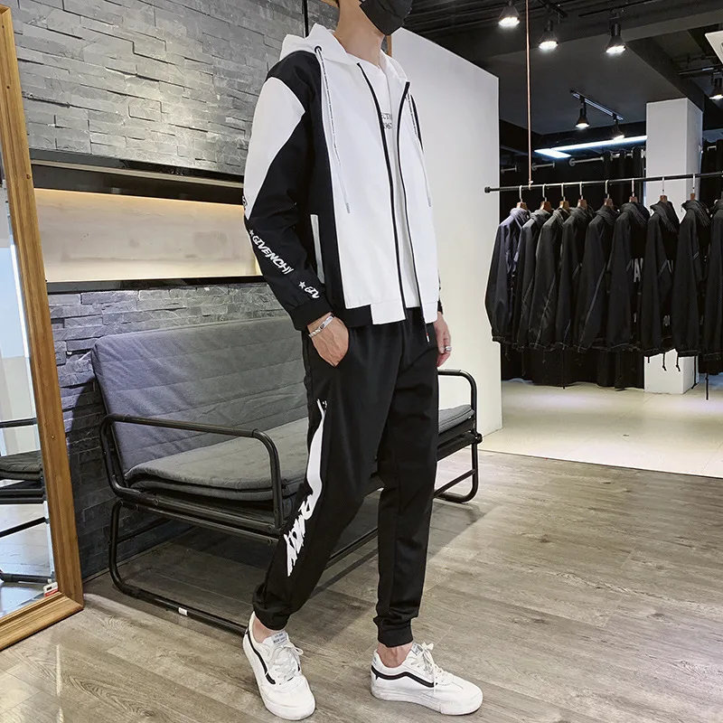 

Coat Men's Spring And Autumn Korean-style Trend Jacket Students Set Men'S Wear a Set of Collocation Handsome Teenager Clothes
