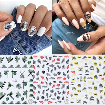 

3D Nail Sticker Summer Flower Leaf Patterns Autumn Fall Nail Art Transfer Stickers Paper DIY Nail Decorations Designs