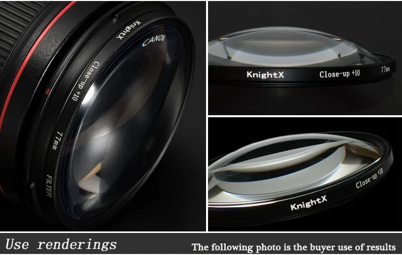 KnightX макрофильтр Клоуз-ап со степенью приближения 10+ Камера фильтр для объектива для canon sony nikon d5300 1300d 24-105 60d 18-135 l49 52 55 58 62 67 72 77 мм