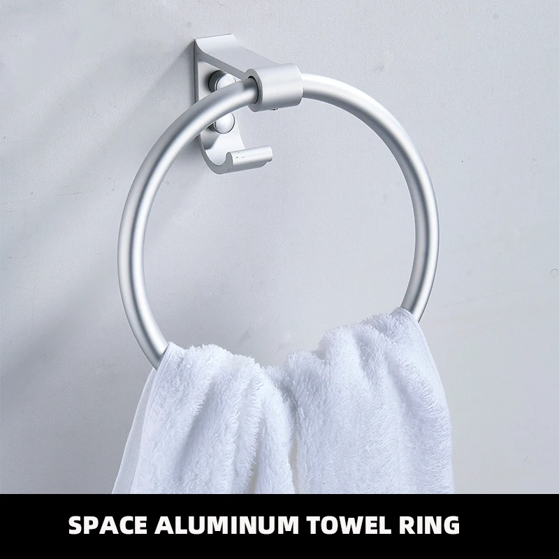 Modern Design Towel Rings With Hook Towel Holder Round Bathroom Accessories Hardware Wall-Mounted Rack