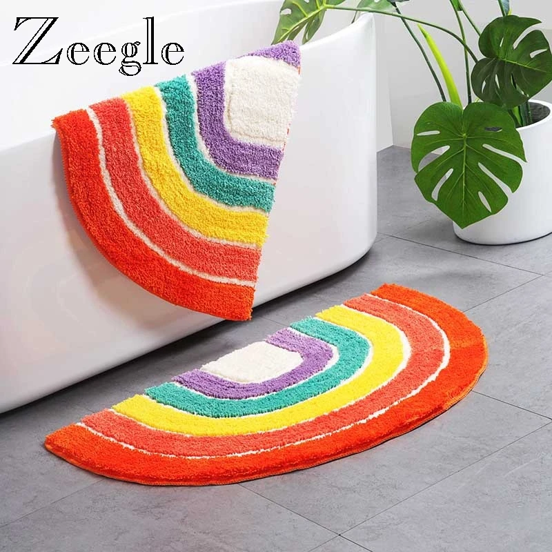 Zeegle красочный коврик современный коврик для гостиной моющийся коврик для прихожей водопоглощающий коврик для ванной нескользящий мягкий ковер из полиэстера