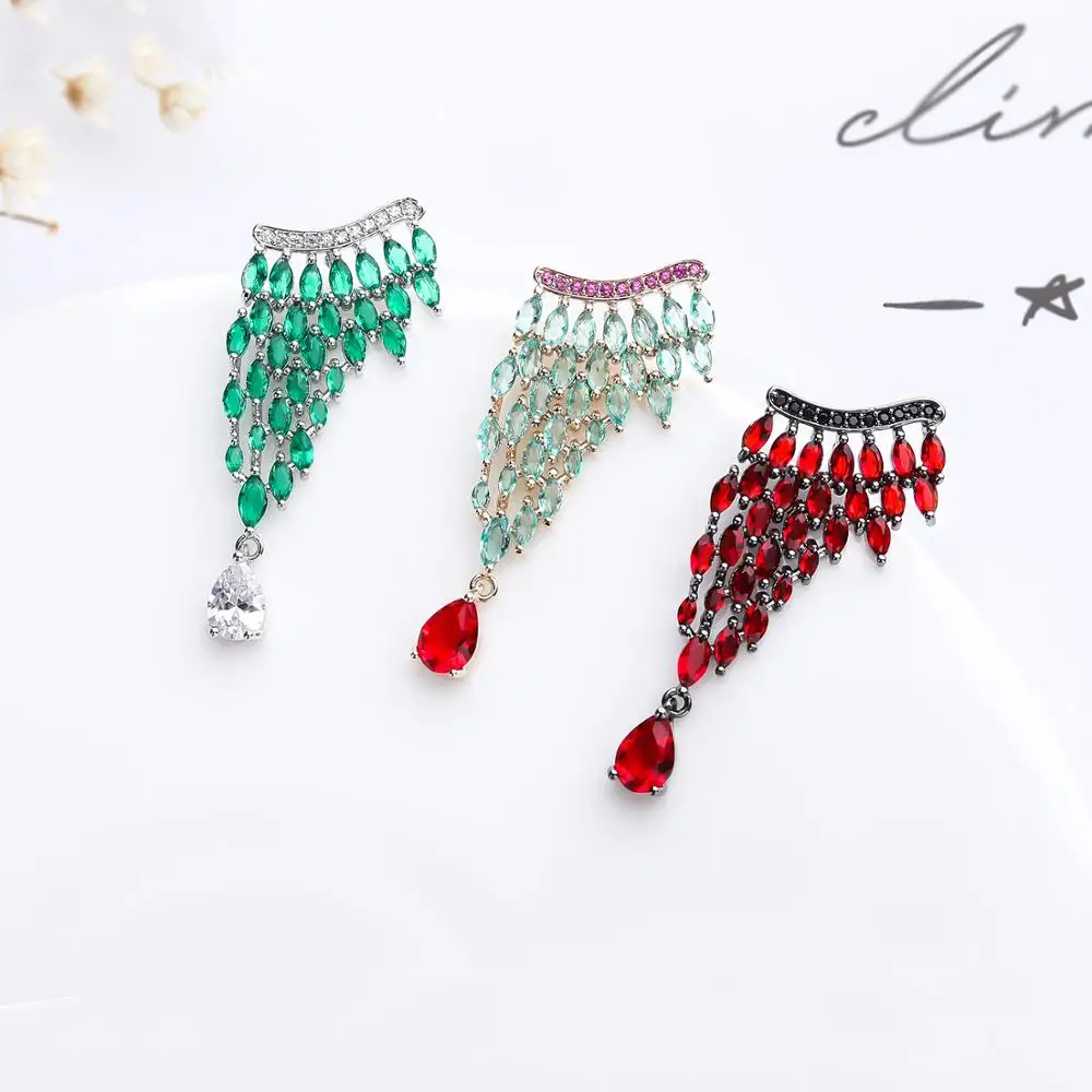 Classic Cubic Zircon Bridesmaid Earrings for Wedding, Crystals Dangle Earring for Bride, Women Girl Gift CE10993