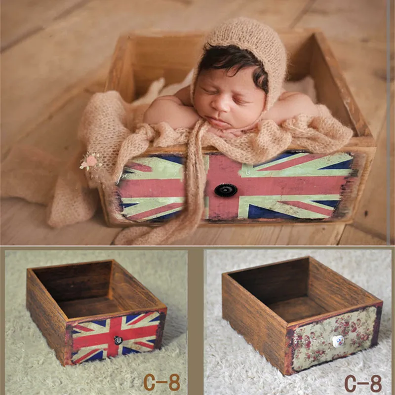 Newborn Photography Prop Photography Baby Props Photo Props Baby Studio Accessori Drawer Frame Two Sides Printing Newborn Shoot