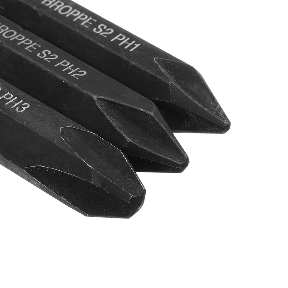 Screwdriver Bit Set 8mm Hex Shank Cross Phillips Electric Magnetic Bits For Heavy Duty Impact Driver Set 3Pcs