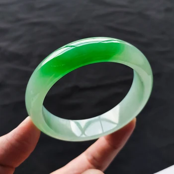 

Natural Myanmar Emerald Green Two-color 54-64mm Bracelet Elegant Princess Jewelry Best Gift