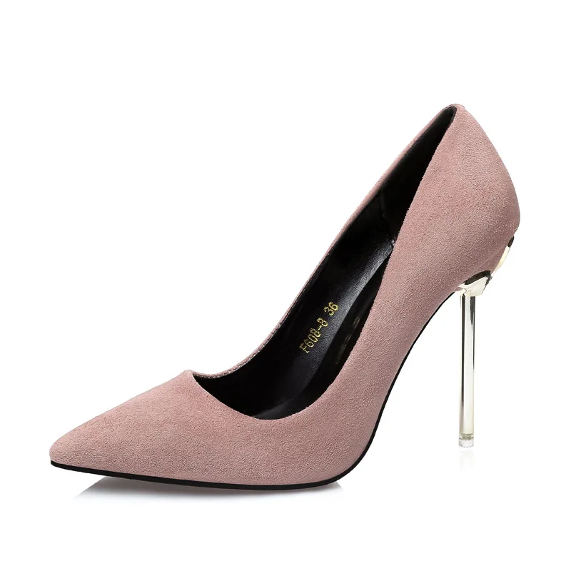 

10 CM PUMPS simple fashion shallow mouth pointed OL professional solid color shallow mouth stiletto high heels low to help
