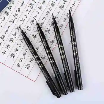 

1/4/6/9pcs Plastic Calligraphy Pen Hand Lettering Pens Brush Lettering Marker Pens For Writing Drawing Black Ink Pens Art Marker