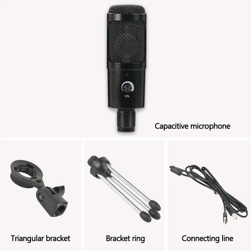 Tabletop Game Video microphone Studio Recording Microphone for broadcasting Singing USB Condenser Microphone Plug and Play