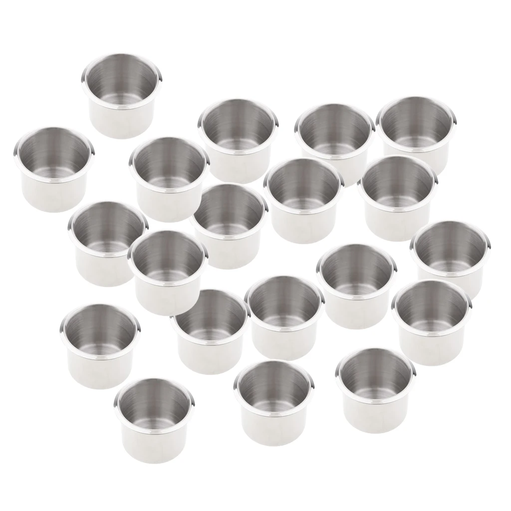 20PIECE 68mm Stainless Steel Recessed Cup Drink Holder for Marine Boat RV Camper 20PIECE 68mm Stainless Steel Recessed Cup Drink Holder for Marine Boat RV Camper
