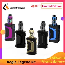 2 шт. Geekvape Aegis Legend 200 Вт Ограниченная серия Vape комплект с 5 мл Zeus Subohm танк и сетка Z1/Z2 спиральная электронная сигарета комплект