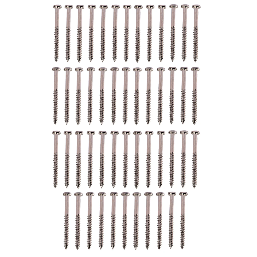 50 Pieces Bass Guitar Pickup Mounting Screws for PB JB P90 Pickups Nickel