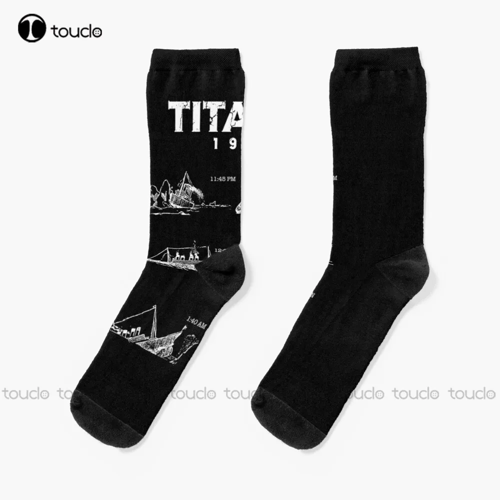 

New Sinking Titanic Ship 1912 Atlantic Ocean Sea Disaster Socks American Flag Socks Men Personalized Custom Unisex Adult Socks