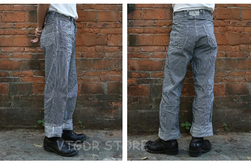 Bronson винтажные рабочие брюки 10 унций с высокой посадкой прямые брюки для мужчин UNWASH