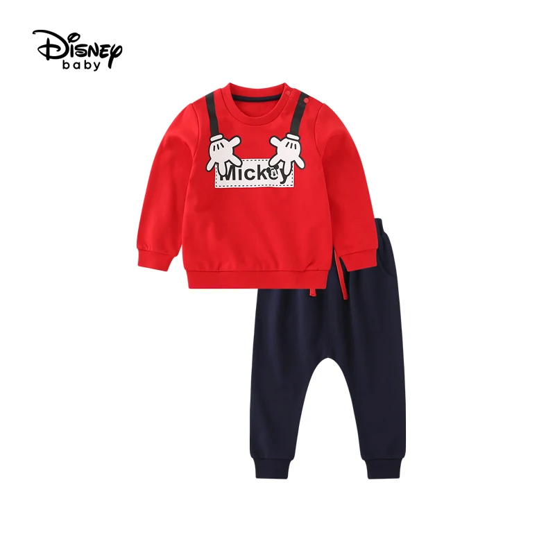 Disney/детская одежда для малышей детский трикотажный костюм с воротником под горло для мальчиков г., осенний комплект из двух предметов в западном стиле - Цвет: 3