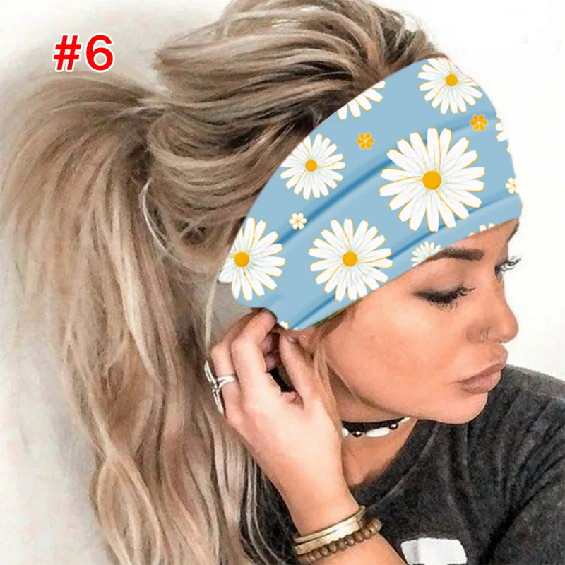 silver hair clips Women Headpiece Stretch 2020 Turban Hair Accessories Headwear Run Bandage Print Bands Gym Headbands Running Wide Headwrap bride headband