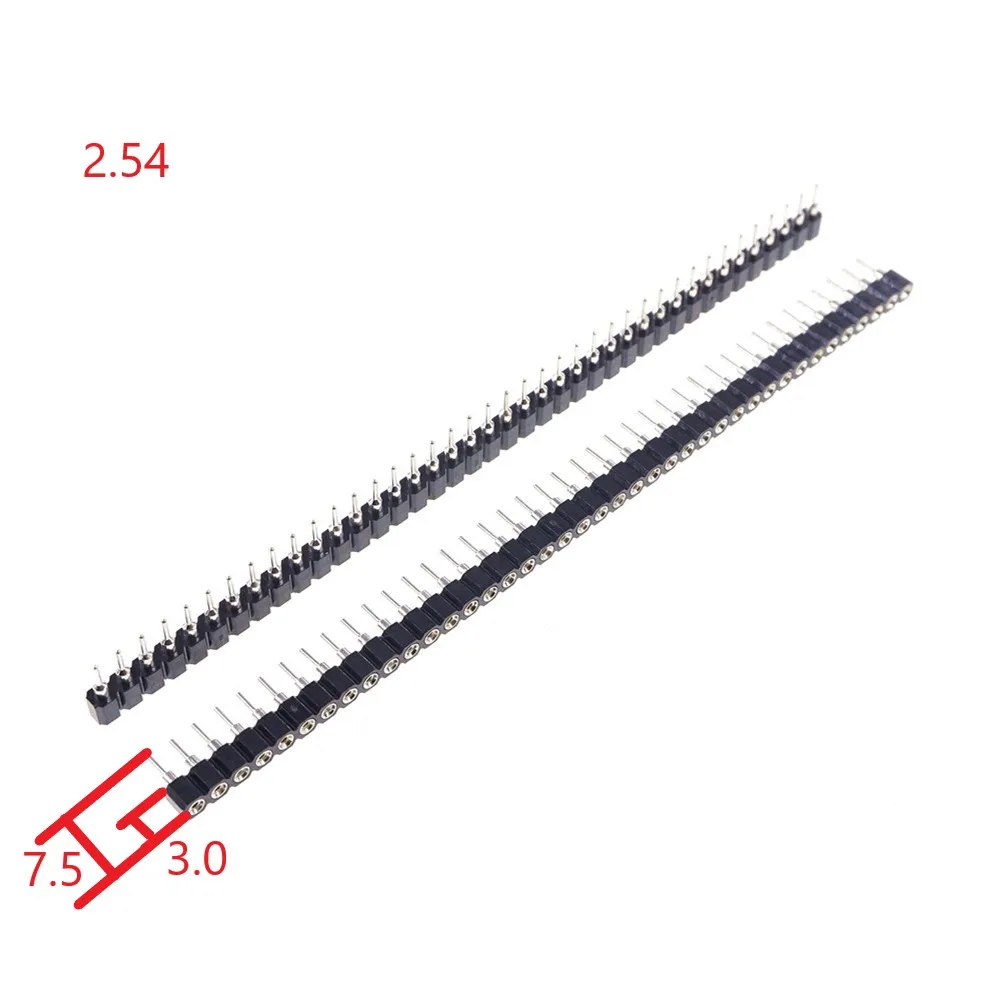 4 pcs 1X40 PIN Single Row ROUND FEMALE HEADER Receptacle 2.54 MM PITCH Strip Sleeve Socket 40p Round Tail 0.5mm Diameter | Обустройство