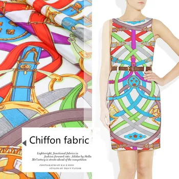 

Classic pattern printing crepe de chine silk fabric silk chiffon dress scarves natural silk fabric wholesale silk cloth