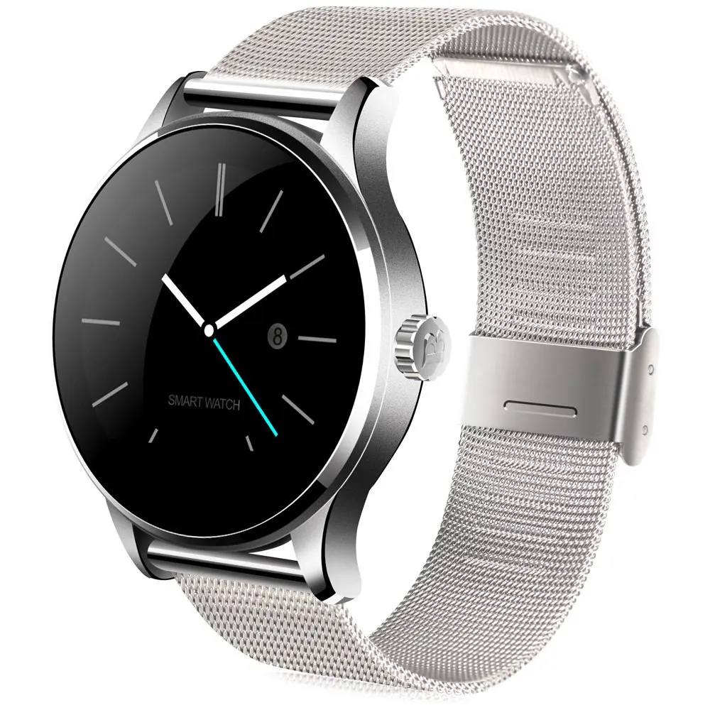 Смарт-часы для мужчин android водонепроницаемый кровяное давление K88H smartwatchbluetooth динамик сердечного ритма спортивные часы - Цвет: Silver fine steel