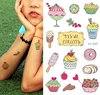 Boy Girl Child Temporary Tattoo Sticker Strawberry Cake Design Body Art Tatoo Summer Popular Waterproof Fake Tattoo Sticker