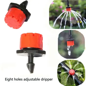 

30Pcs Adjustable Dripper Red Micro Drip Irrigation Sprinklers Watering Anti-clogging Emitter Garden Supplies for 1/4 inch Hose