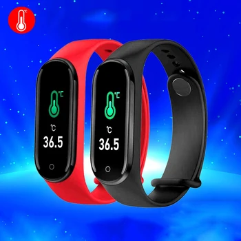 

New Fitness Bracelet Body Temperature Blood Pressure Smart Bracelet Fitness Tracker Pedometer Smart Band Watch For Men Women Kid