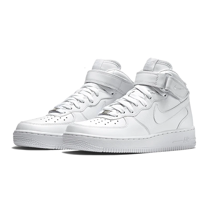 Nike Air Force AF1 оригинальная официальная дышащая мужская обувь для скейтбординга спортивные кроссовки высокие дышащие ботинки с плоской подошвой#315123