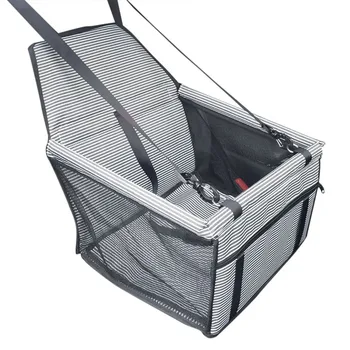 

Deluxe Portable Transer Packages For Dog Gray New Pet Stripe Seat Car Seat Clip-On Safety Leash And Zipper Storage Pocket YL5