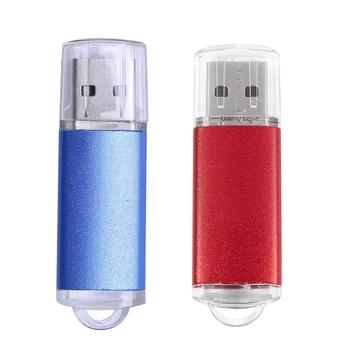 

2Pcs 2Gb Usb 2.0 Flash U Disk - Blue & Red