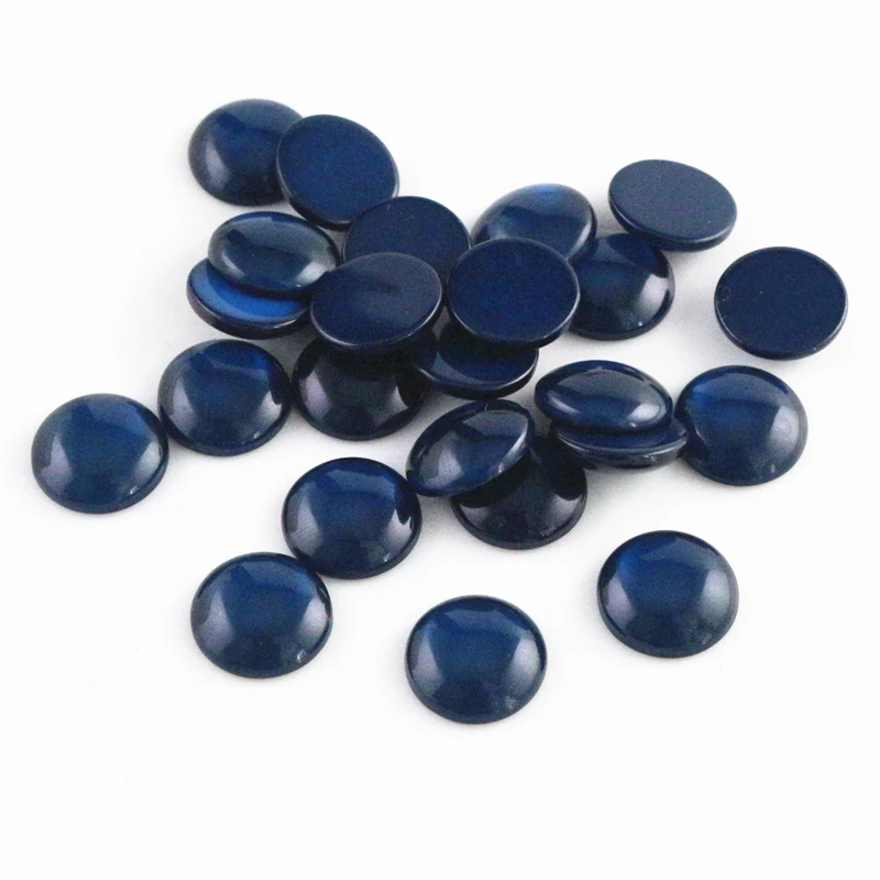 

New Fashion 40pcs 12mm Dark Blue Color Flat back Resin Cabochons Cameo -F7-66