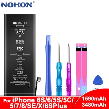 

NOHON Lithium Battery For Apple iPhone 6S Plus 6 5S 5C 5 7 8 SE X 6SPlus Replacement Batteries For iPhone5S iPhone6 iPhone6S