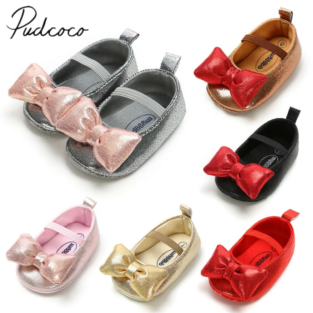 

Baby Girl Princess Shoes Children Girls Dress Leather Shoes Kid Toddler Wedding Toddler Party Big Bowknot First Walkers 0-18M