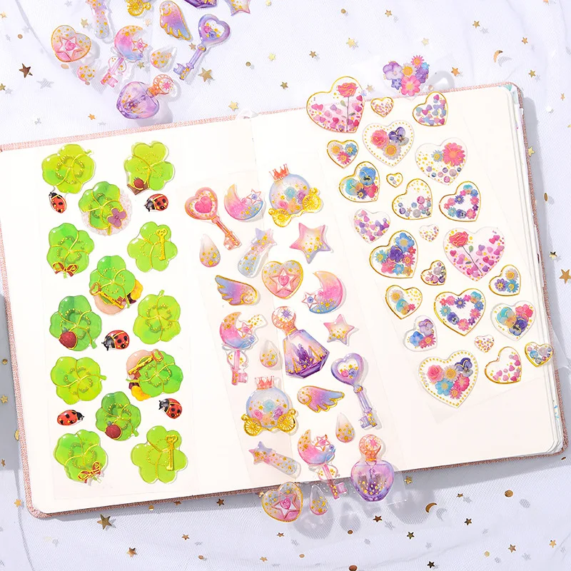 1 шт./лот Kawaii стикер bullet journal стикер s Скрапбукинг кристально прозрачный трехмерный мобильный телефон милый стикер