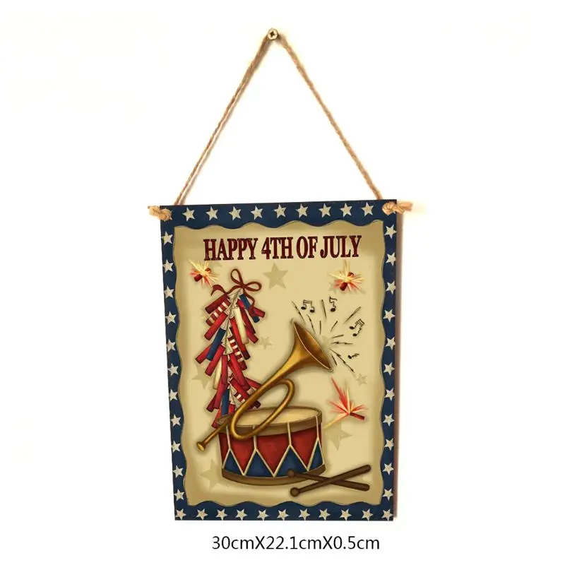 

Rustic Wooden Happy Happy 4th Of July Sign Plaque Independence Day Room Home Decor Collection Gift