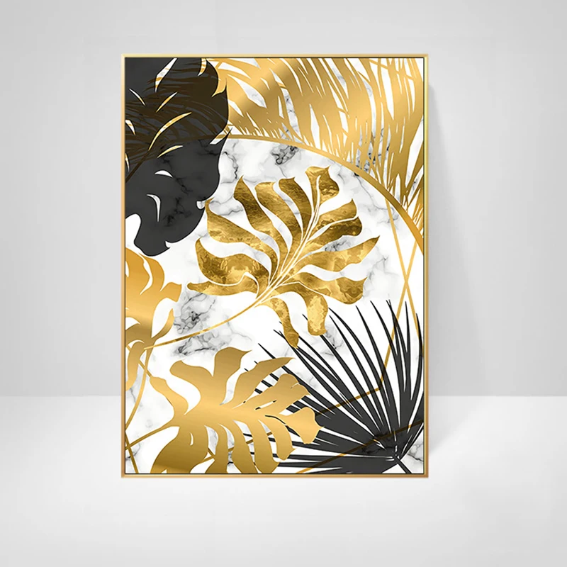 Красочные листья абстрактные холст плакаты печать настенная живопись