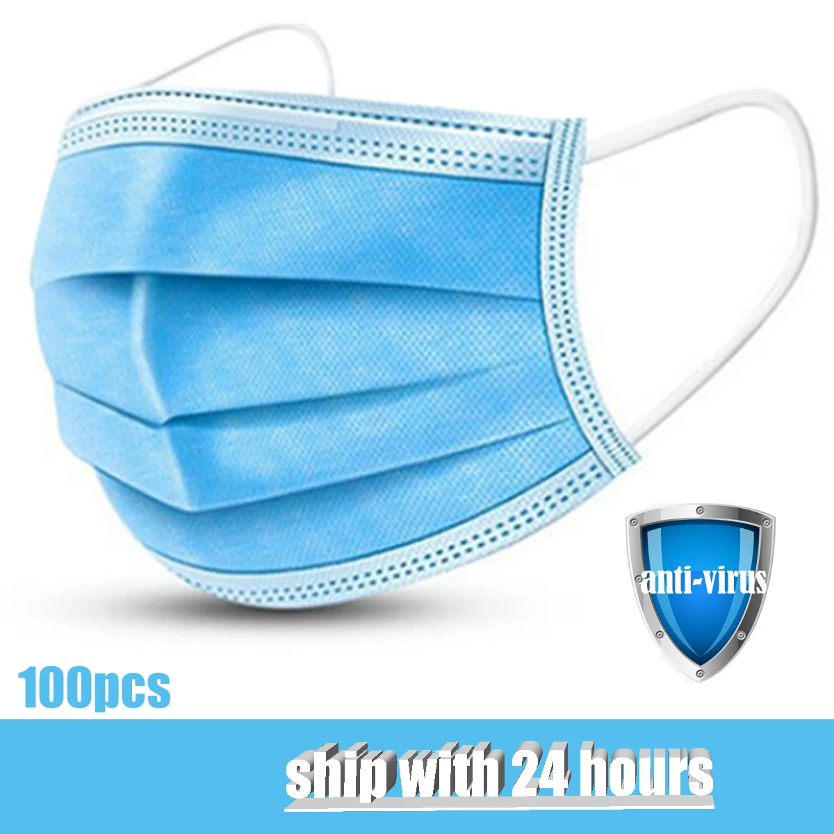 

Disposable Mask 3-layer Protective Mask Anti-Dust Anti-pollution Safe Masks Nonwoven Elastic FFP3 Face Mask Earhook Mouth Masks