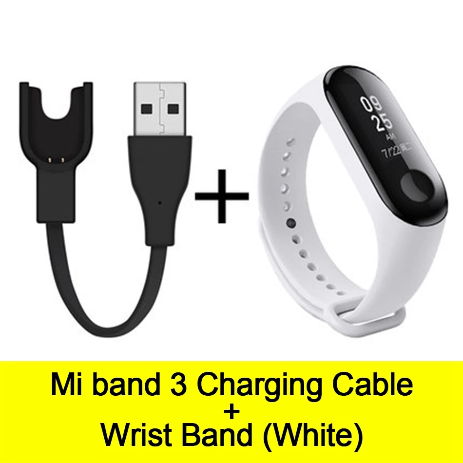 Cable-White Usb зарядный кабель для mi Band 3 зарядное устройство Шнур замена адаптер для карт памяти для Xiao mi Band 3 зарядный кабель силиконовый браслет - Цвет: Cable-White