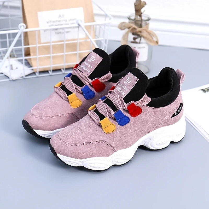 

2020 New Stylish Woman Running Shoes Increasing 4CM INS High Heel Sneakers Women Height Platform Breathable Sports Walking Gilrs