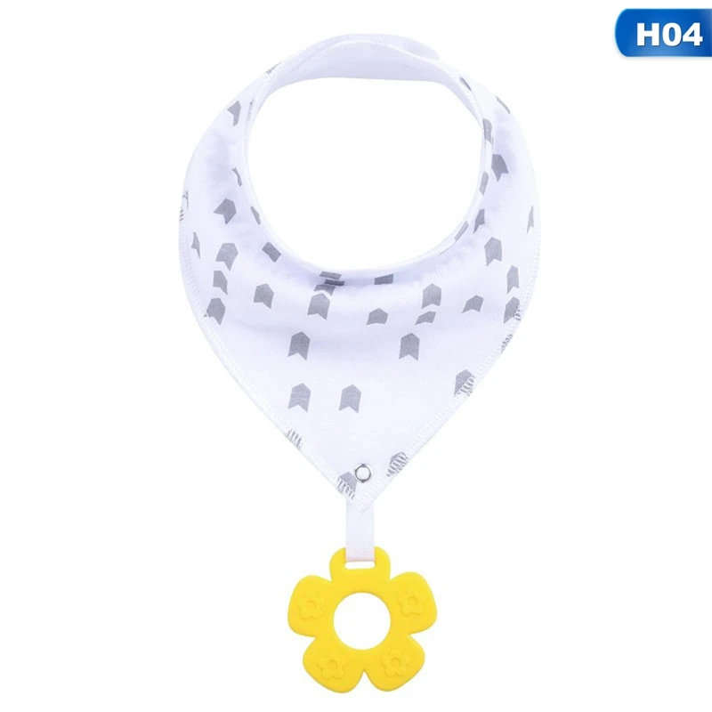 Double-layer Baby Bib With Teether Pacifier Chain Drool Cotton Waterproof Drooling For Baby Feeding - Color: 4