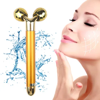 

24K Gold Roller Vibration Face Massager Slimming Face Roller Beauty Bar Tightening Wrinkle Massage Care Facial Skin Care Tools