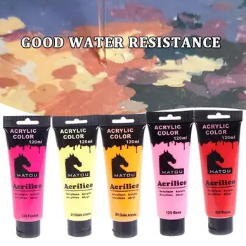 

120ML Pigment Acrylic Paint Set Fluid Marbling Paint Pouring Acrylic Medium Oil DIY For Artist Art Drawing Silicone Supplie T1L0