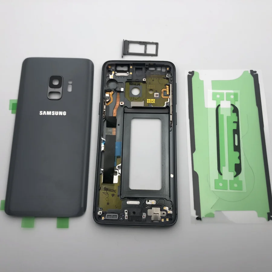 Оригинальная Замена для samsung Galaxy S9 G960 G960F G960FD полный ободок средней рамки корпуса Корпус Шасси+ батарея Дверь S9