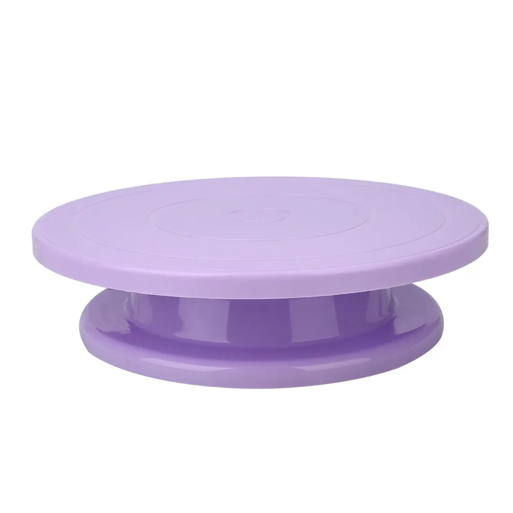 Purple DIY Платформа пластик поворотный стол удобный крем поворотная пластина наборы практичная помадка украшение из мастики аксессуары для кухни - Цвет: Purple
