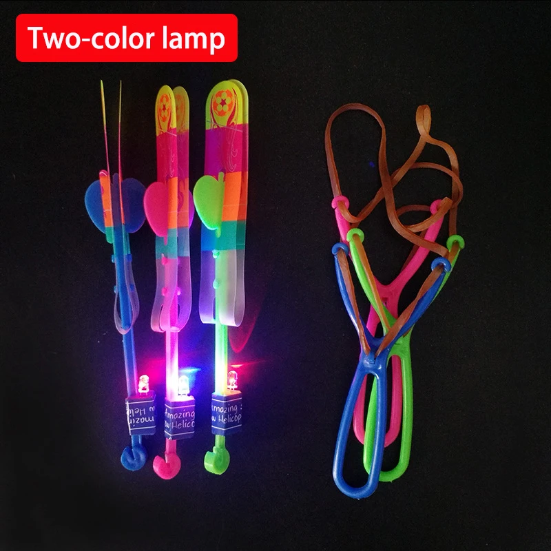 Outdoor LED Slingshot Rocket Bamboo Dragonfly Parachute Light Shooting